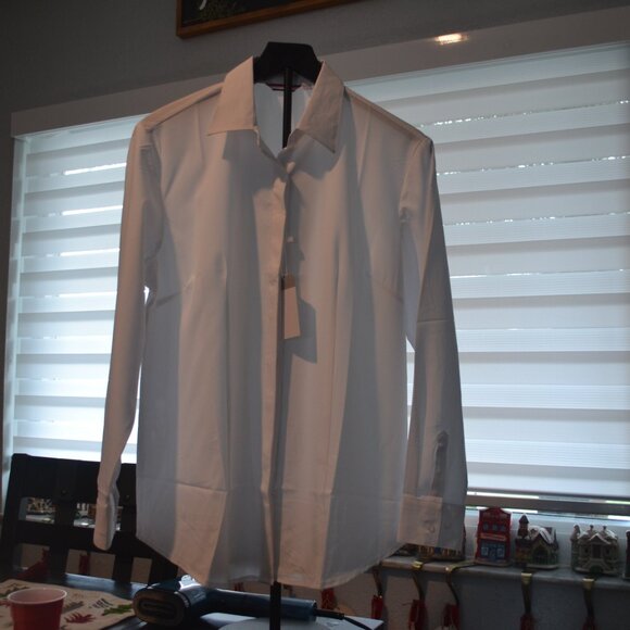 New Four way stretch white performance dress shirt. Size L. - Picture 3 of 6